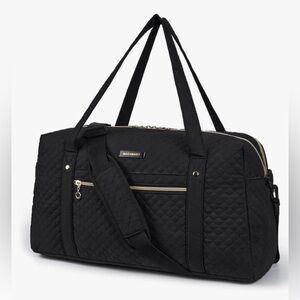 NEW BAGSMART Black Quilted Duffel Bag